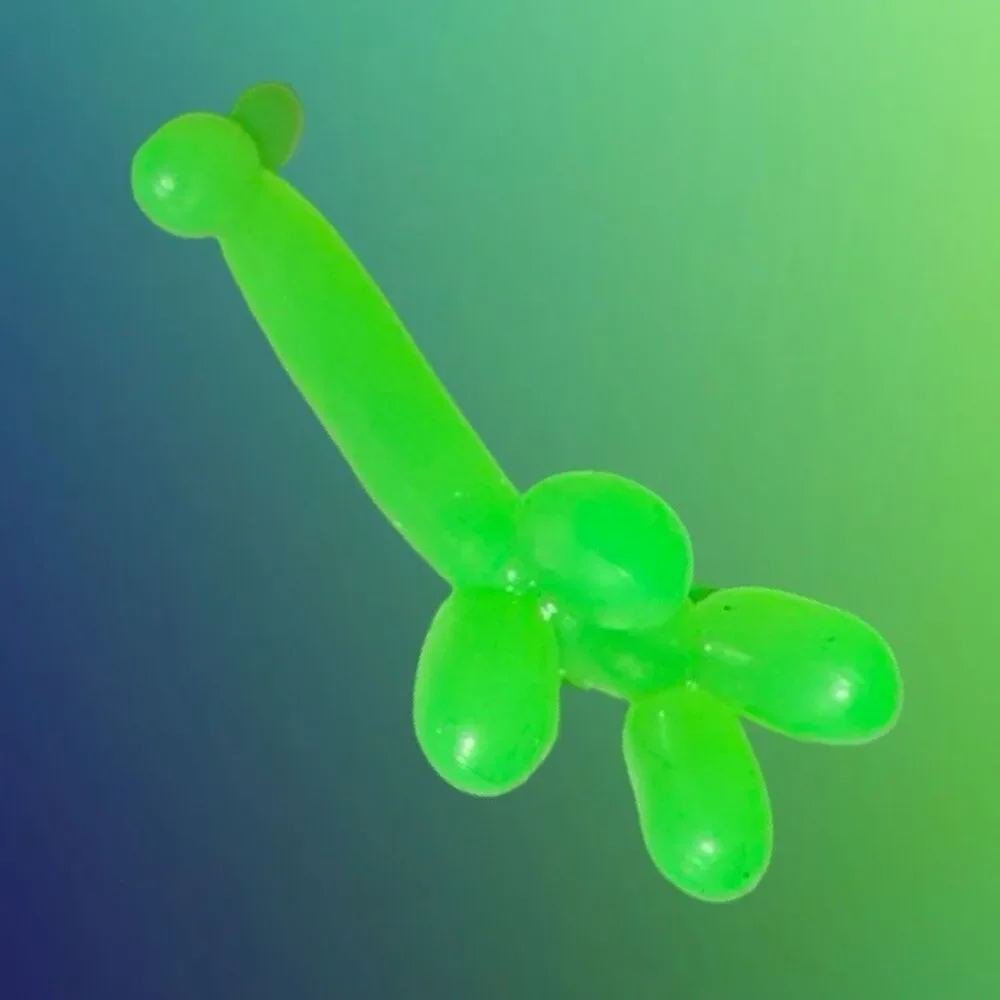 Mini Green Balloon Giraffe Party Animal Figural Cake Topper 2.5” A12